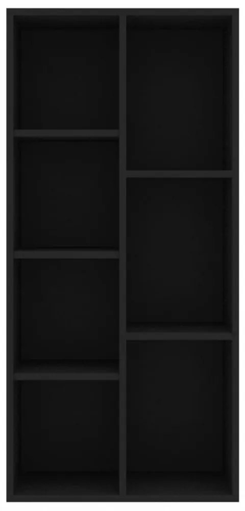 fekete szerelt fa könyvszekrény 50 x 25 x 106 cm