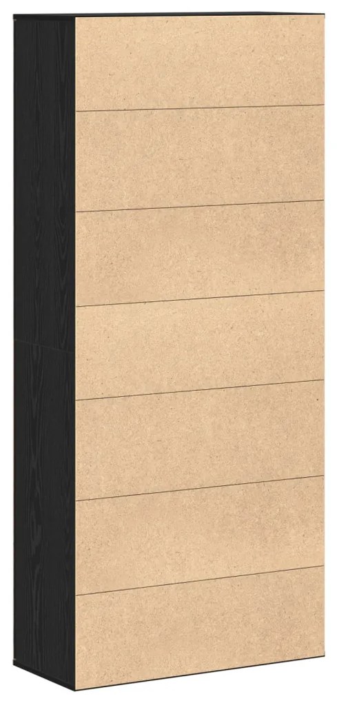Magas Tároló Fekete Tölgy 80x35x180 cm Szerelt Fa