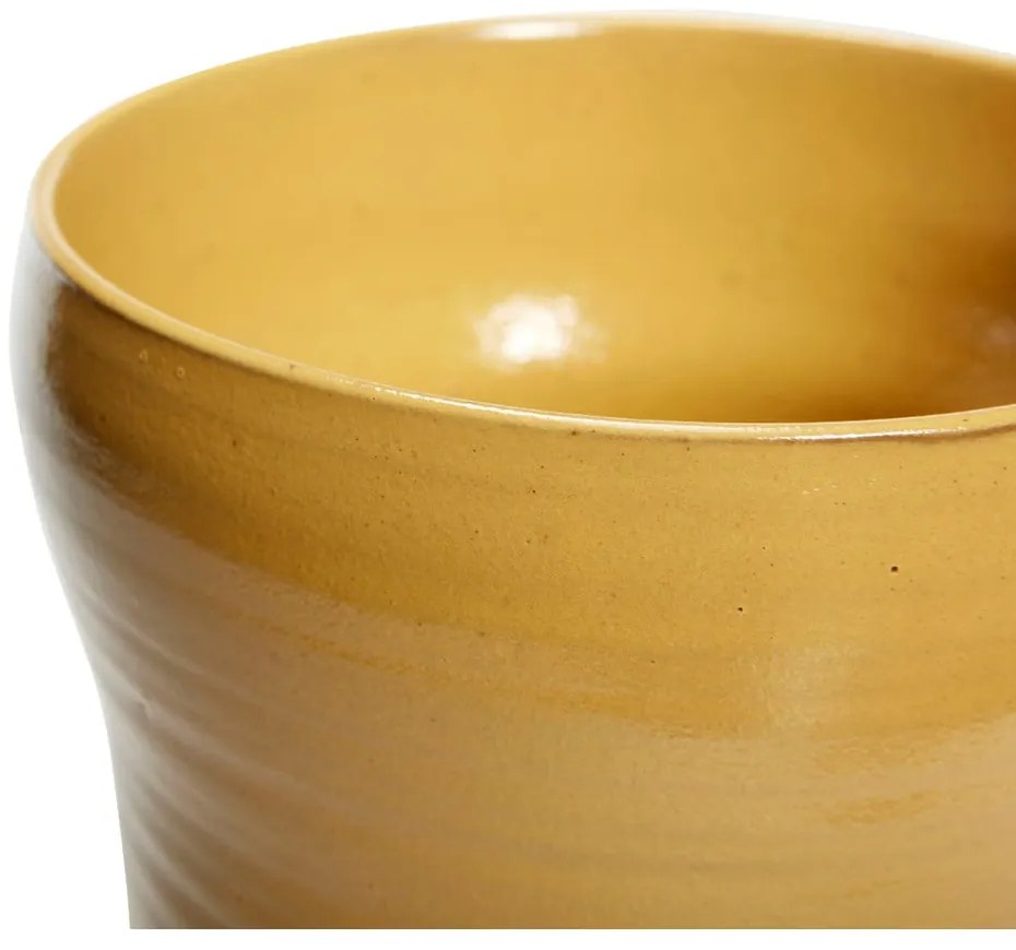 Tina 2 db-os sárga kerámia virágcserép szett - Hübsch