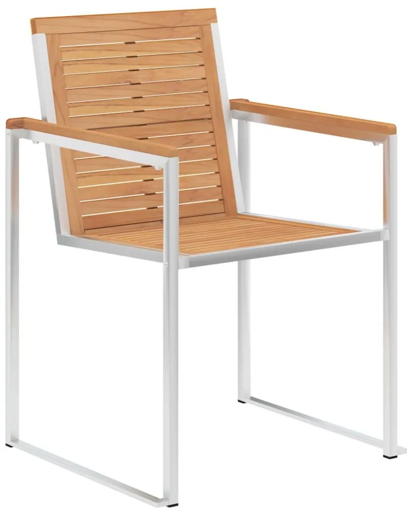 5 részes kerti étkező szett tömör tikfából, kültéri étkezőasztal 180x90x75 cm tömör tikfafából