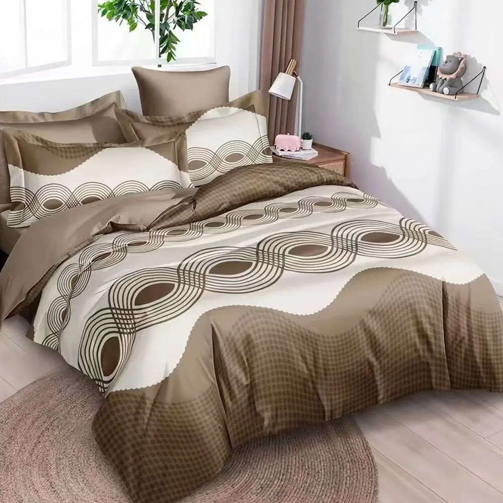 Pamut ágynemű Homa REZOR BROWN 7 részes 140X200 cm