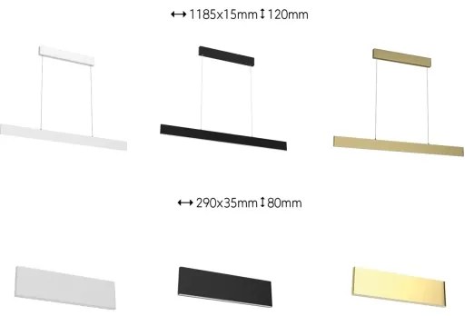 Immax Neo 07128L-LED Dimmelhető csillár LISTON arany LED/18W/230V ZigBee + távirányító Tuya