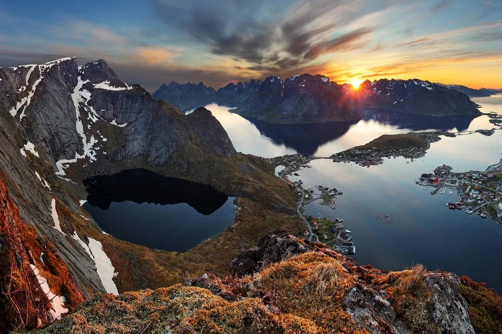 Fotótapéta hegyi panoráma naplementével