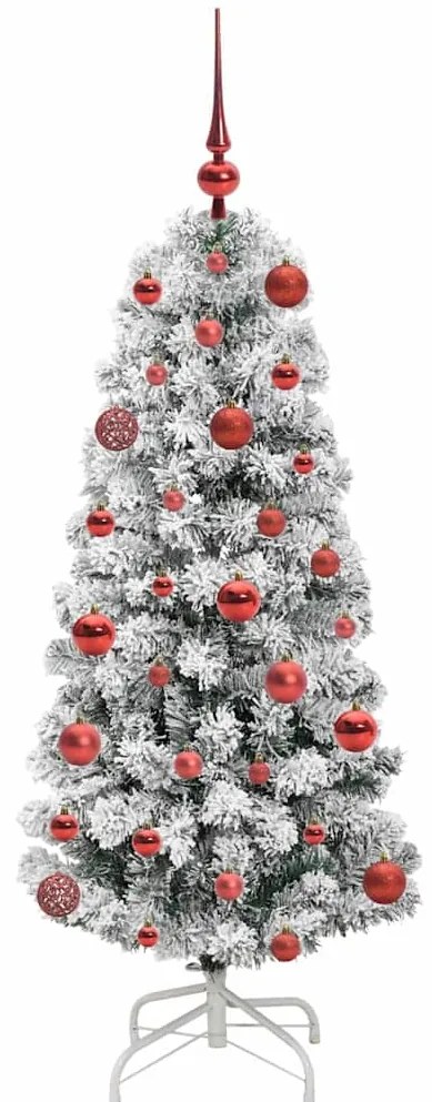 Műanyag Hajtogatós Karácsonyfa 150 LED-del Zöld és fehér 120 cm