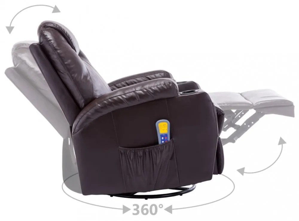 barna hintázó műbőr masszázsfotel