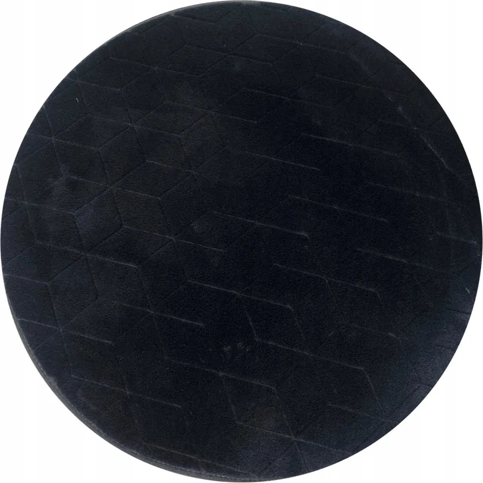 Szőnyeg Strado kerek Rabbit 3D 140 cm fekete