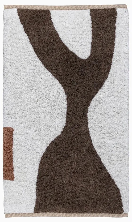 Fehér-barna mosható pamut szőnyeg 50x80 cm Figura – Mette Ditmer Denmark