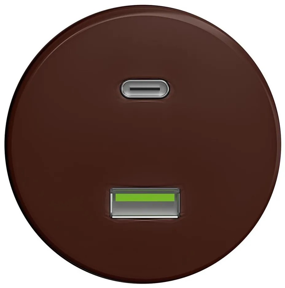 Kliklap - Retro USB aljzat A+C keret nélkül barna