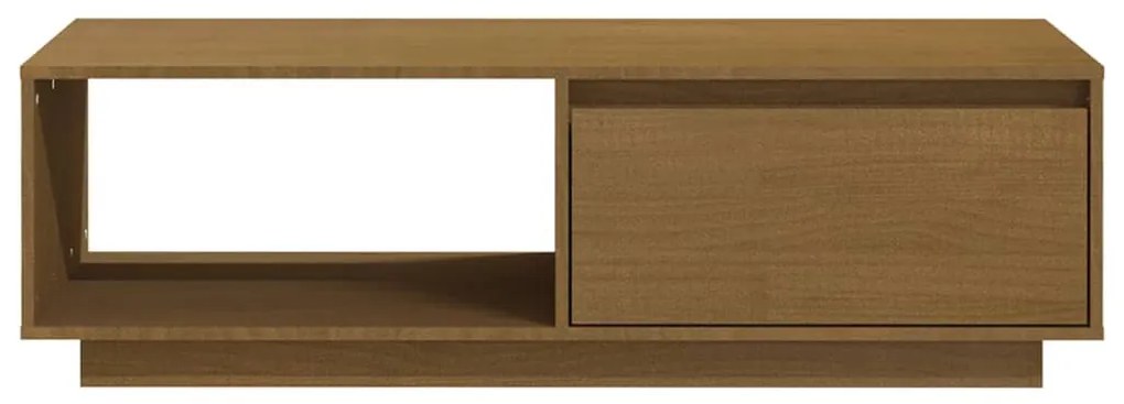 Mézbarna tömör fenyőfa dohányzóasztal 110 x 50 x 33,5 cm