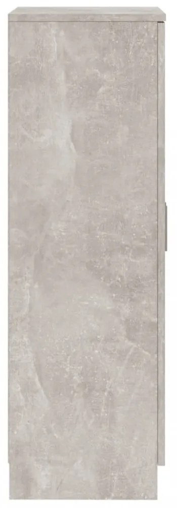 betonszürke szerelt fa cipőszekrény 55 x 35 x 108 cm