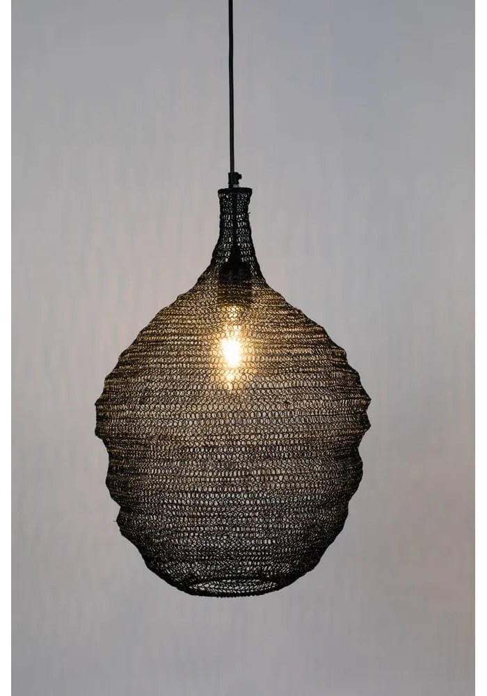 Lena fekete függőlámpa, ø 37 cm - White Label