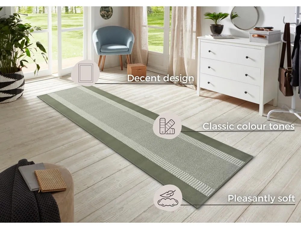 Zöld futószőnyeg 250x80 cm Band - Hanse Home