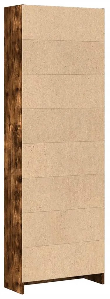 füstös tölgy színű szerelt fa könyvszekrény 60 x 24 x 176 cm