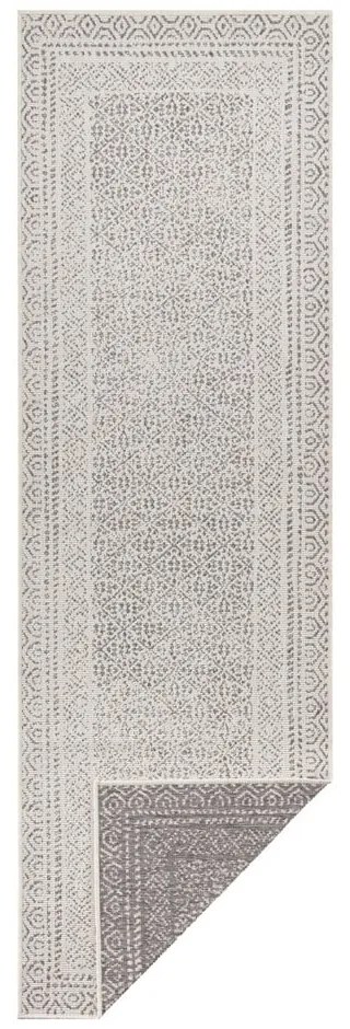 Berlin szürke-fehér kültéri futószőnyeg, 80x250 cm - Ragami