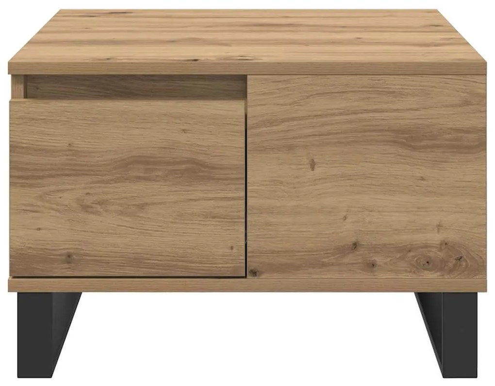 Dohányzóasztal fiókkal kézműves tölgy 55 x 55 x 36.5 cm Faanyag