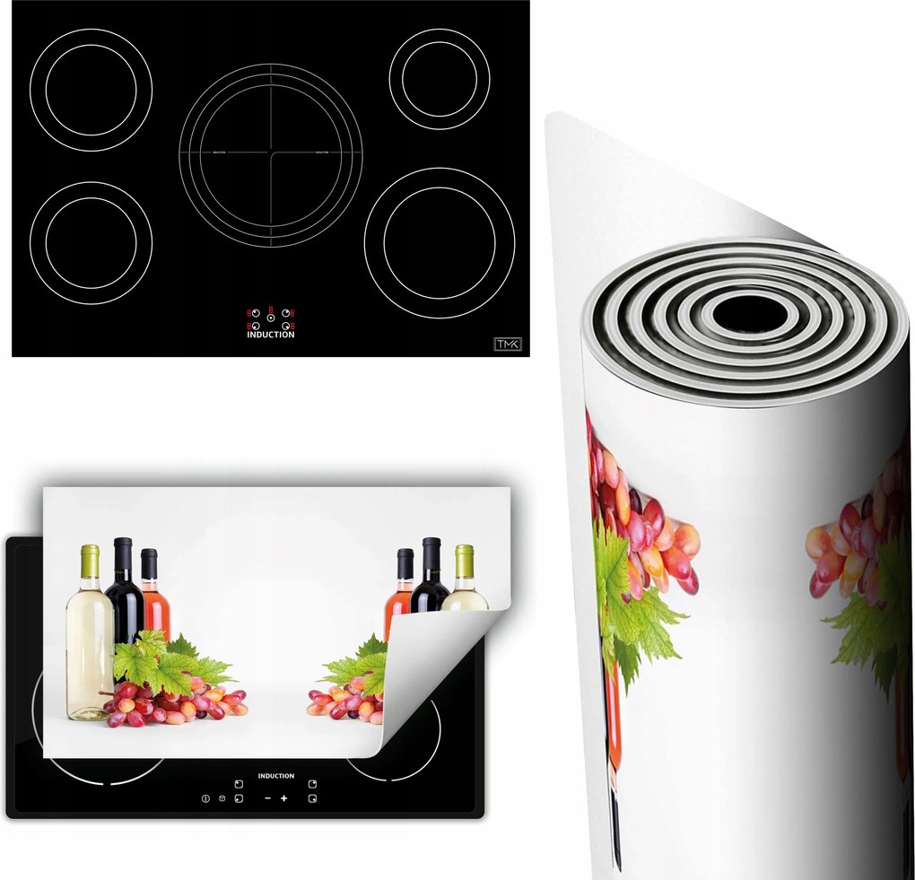 Vinil Tűzhelyvédő Szőnyeg Asztallap 90x52 fehér bordó