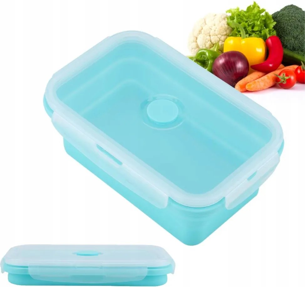 Összecsukható Szilikon Uzsonnás Dobozok Mikróhoz És Fagyasztóhoz 800ML