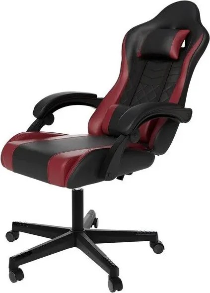 Ergonomikus gamer szék fekete/piros párnákkal