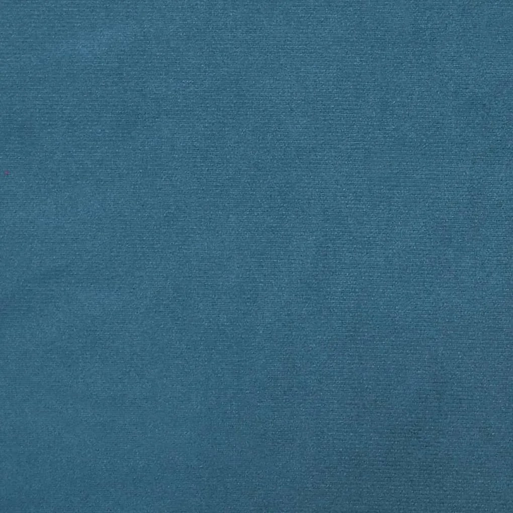 2 személyes kék bársony Chesterfield kanapé hengerpárnákkal