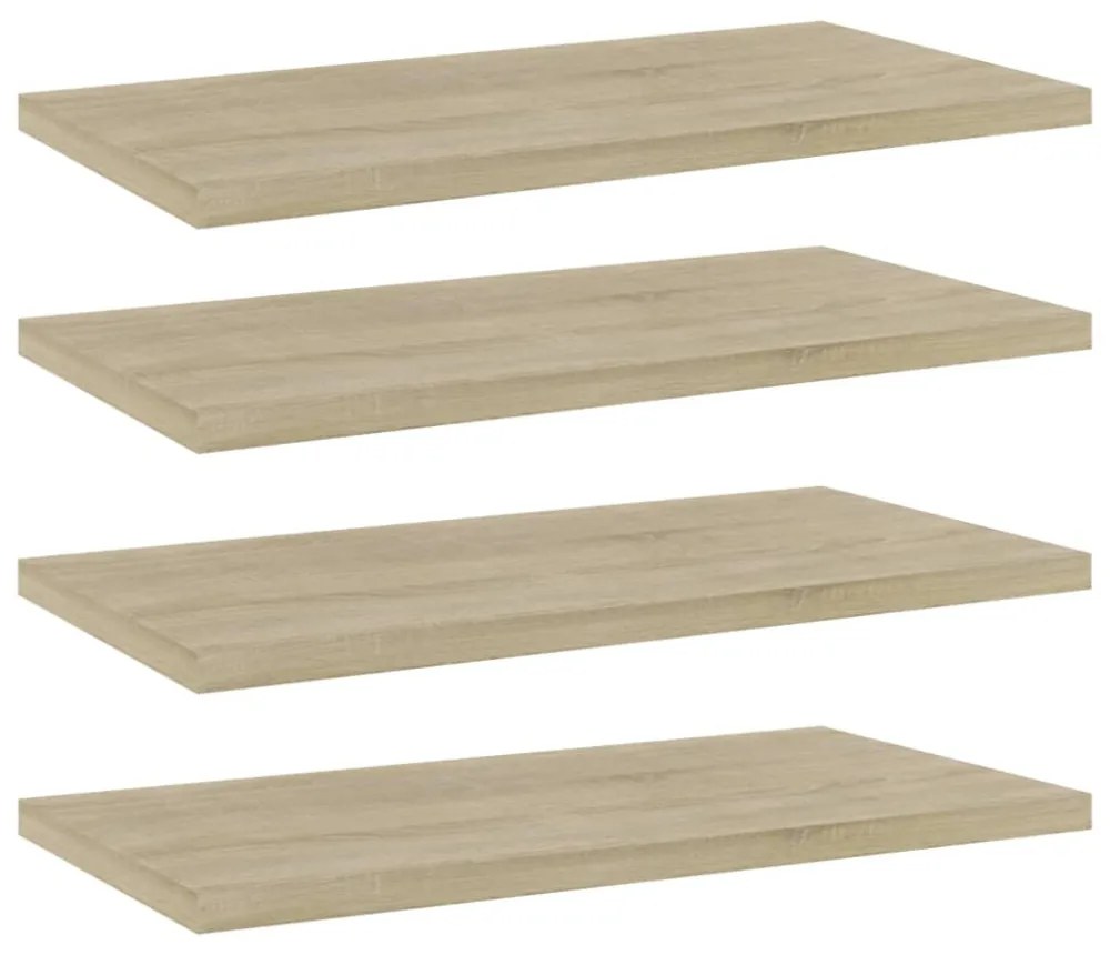 4 db sonoma tölgy színű szerelt fa könyvespolc 40 x 20 x 1,5 cm
