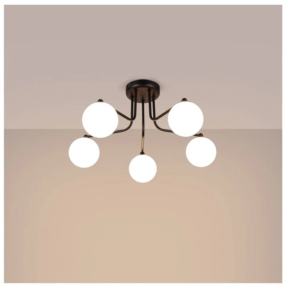 Fekete-fehér mennyezeti lámpa Beam – Sollux