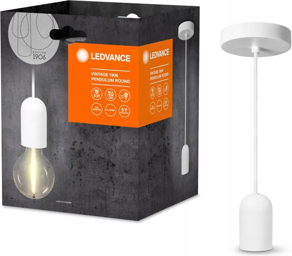 Lampa Mennyezeti Függő E27 Túlnyúlás Fehér Vintage 1906 Pendulum Ledvance