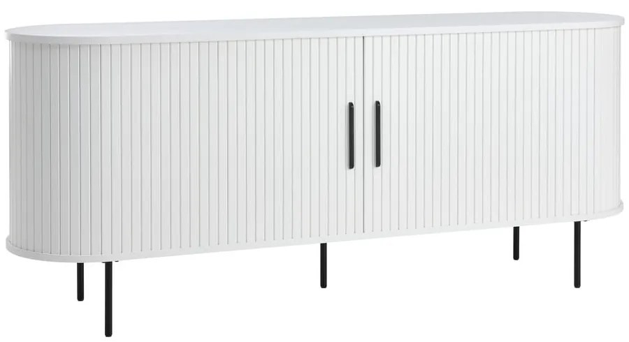 Fehér komód tolóajtóval 180x76x45 cm Nola – Unique Furniture
