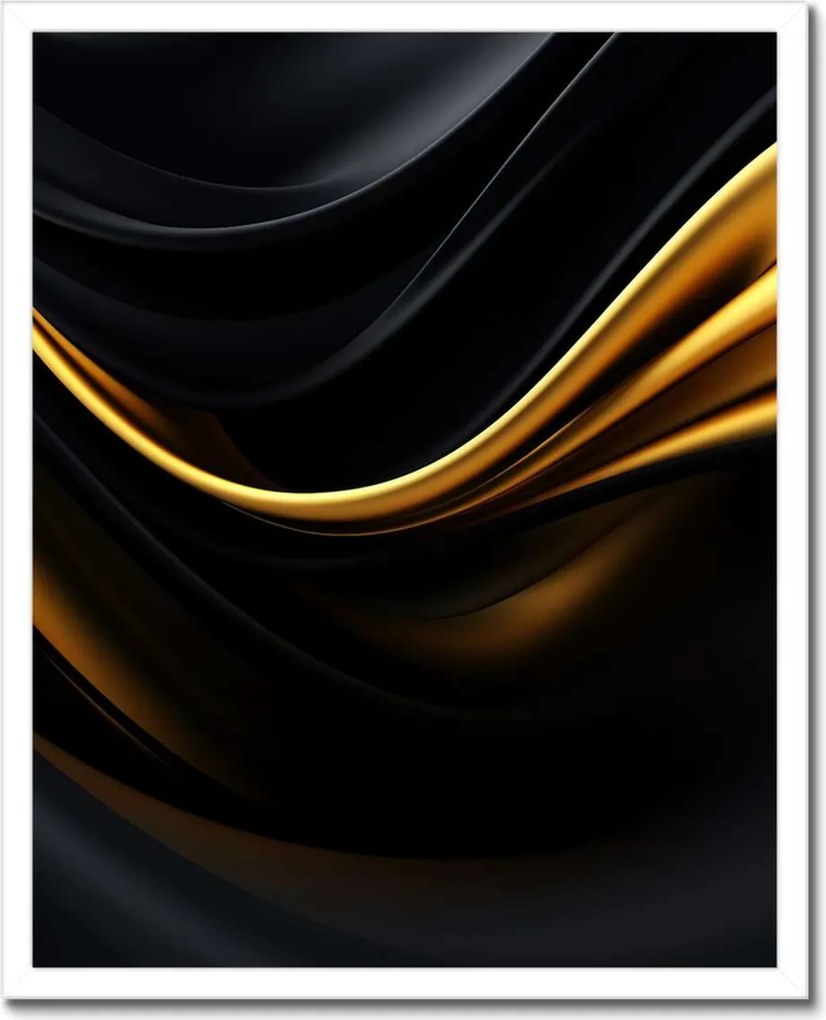 Poszter fehér keretben 40x50 Selyem arany szalag