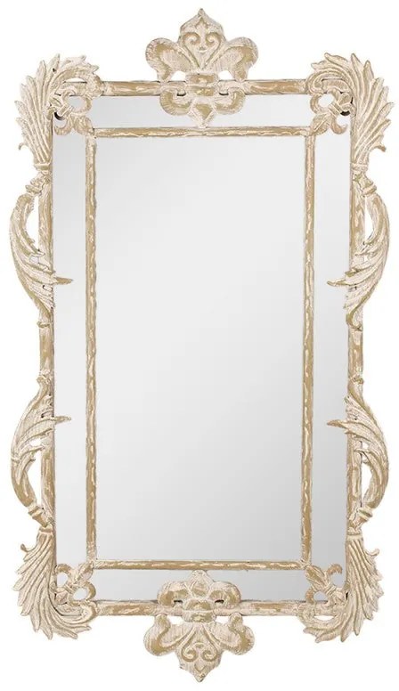 Vintage fali tükör míves motívummal fa kerettel 45x3x81 cm