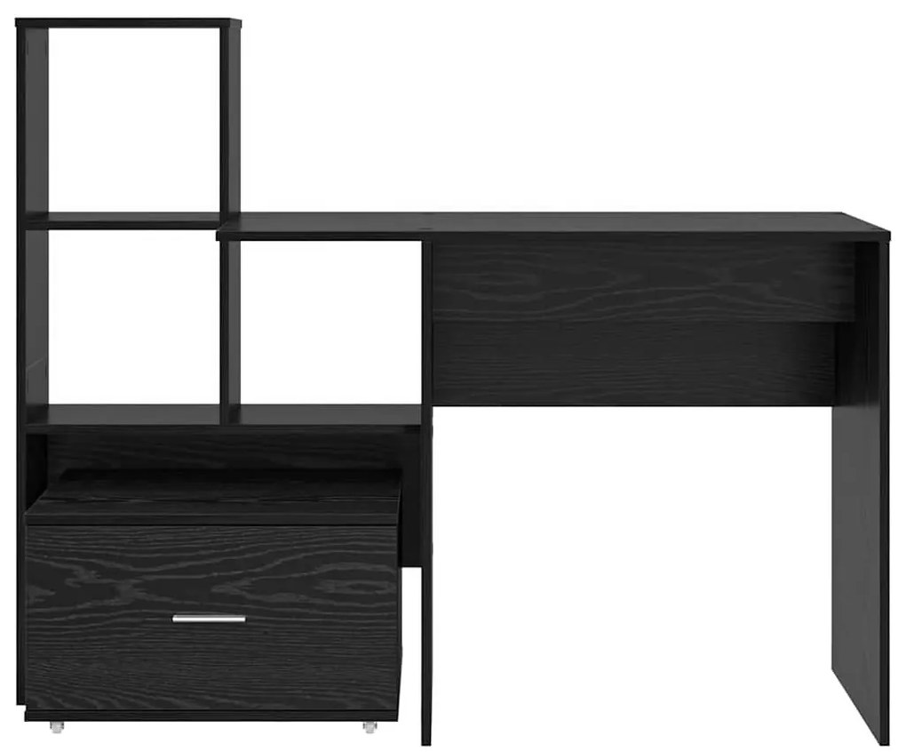 Asztal fiókkal Musta tammi 131.5 x 50 x 106.5 cm Faanyag
