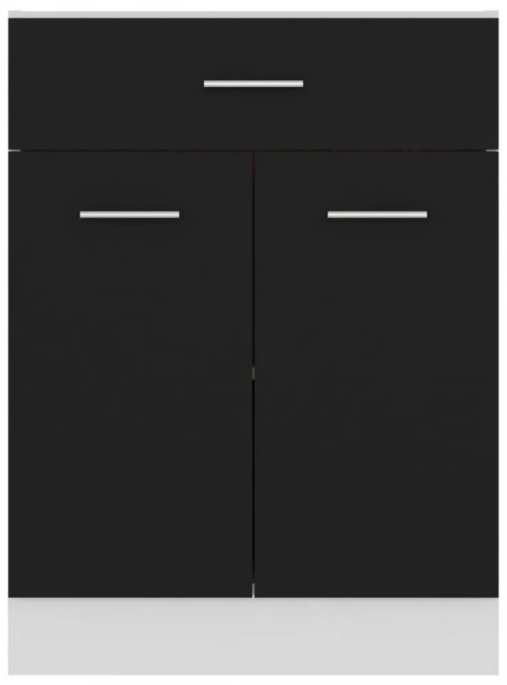 “Lyon” fekete szerelt fa fiókos alsószekrény 60 x 46 x 81,5 cm