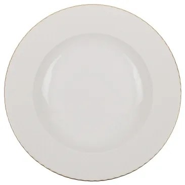 18 részes porcelán étkészlet, fehér/arany