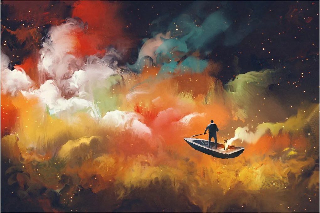 Kép - Az űrben úszó ember (90x60 cm)