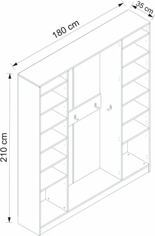 Noah előszobafal, 180 cm – TR506MNR3252