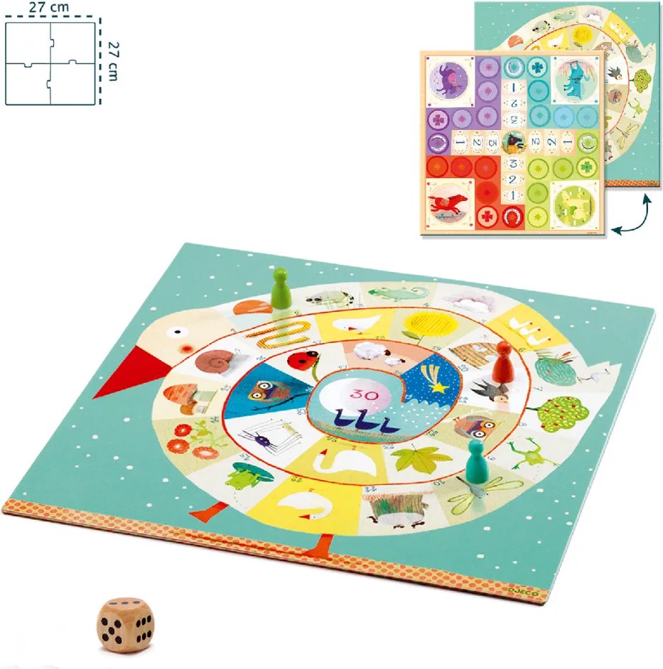 Társasjáték klasszikus - Társasjáték készlet, 2 játék, 3-6 év - Ludo and Co. Junior