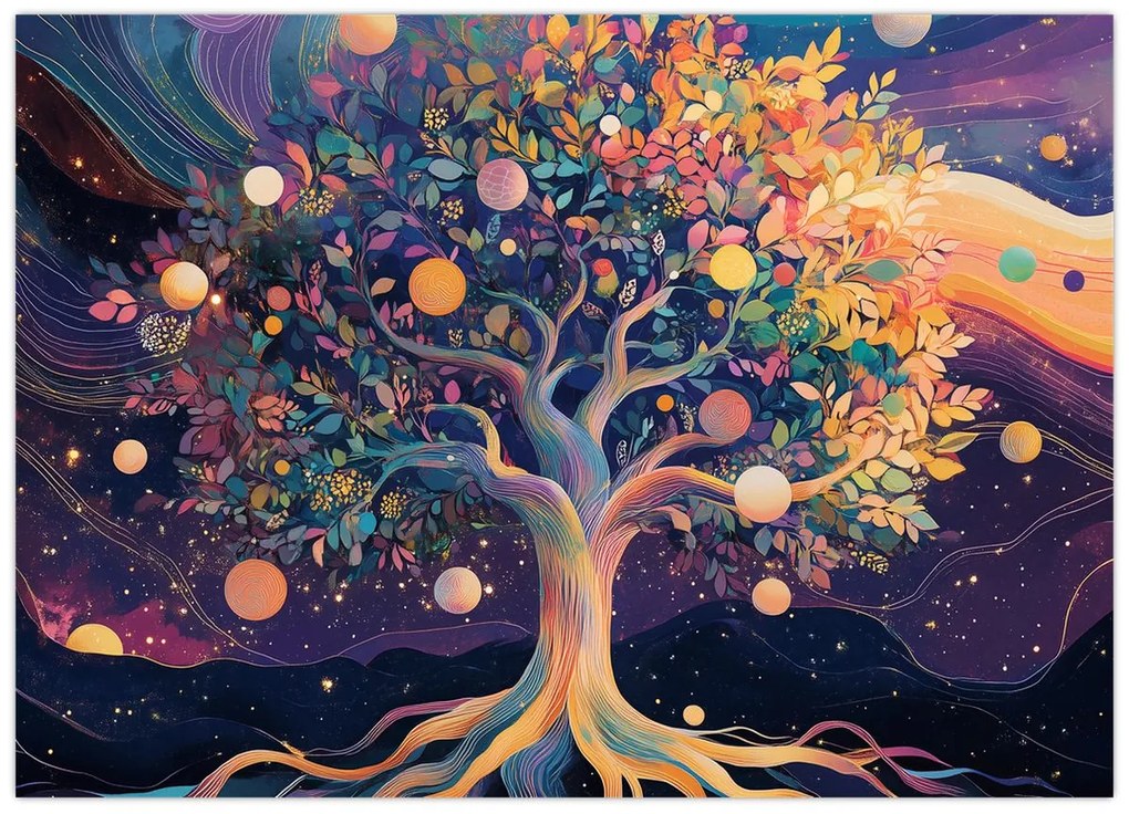 Kép – Lila fa tele energiával (70x50 cm)