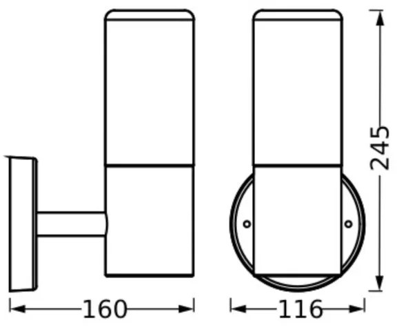 Ledvance - Kültéri fali lámpa FIGO CYLINDER 1xE27/20W/230V IP44