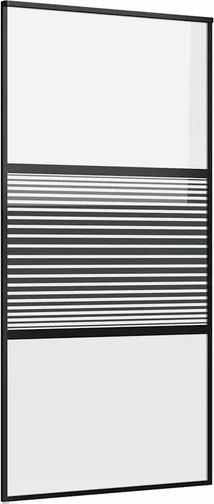 vidaXL Üvegajtó Csíkos Fekete 90 x 2 x 205 cm Alumínium
