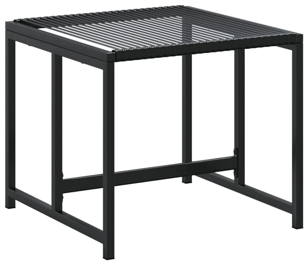 4 db fekete polyrattan kerti ülőke