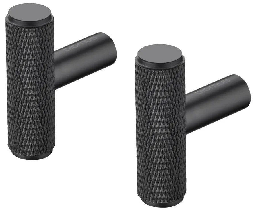 Fekete fali fém akasztó szett 2 db-os Rof – Blomus