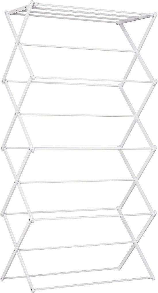 HOMCOM Összecsukható Ruhaszárító Állvány 8-Szintes Szárító Torony Fehér 74 x 35 x 144 cm | Aosom