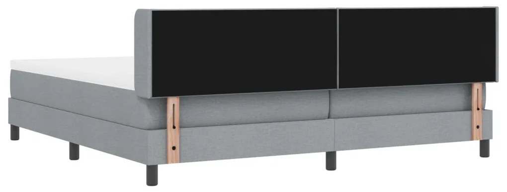 Boxspring Ágy Matrac Kíséretében, Világosszürke, 200x200 cm, Szövet