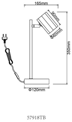 Globo 57918TB - Asztali lámpa JAMES 1xGU10/5W/230V fekete