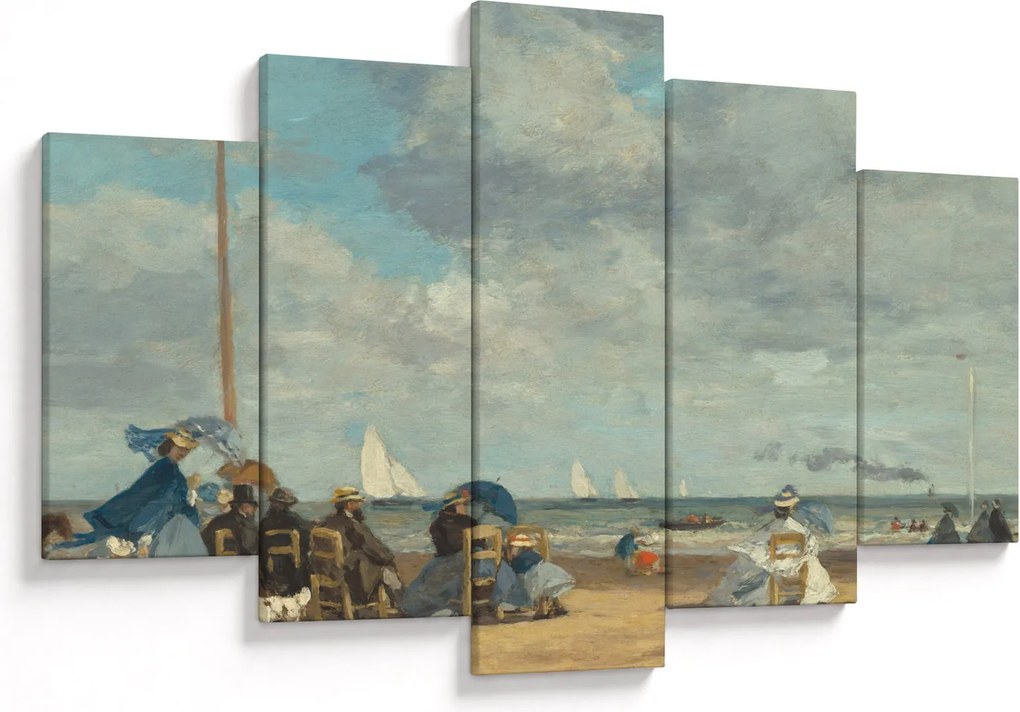 Kép - Eugène Boudin, Beach at Trouville, reprodukciók (150x105 cm)