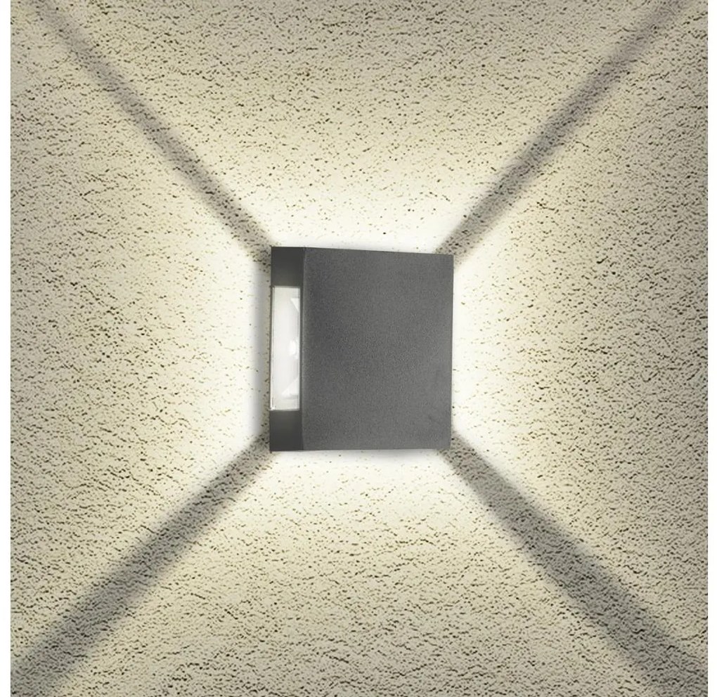 Brilagi - QUADRAY LED/4W/230V kültéri fali lámpatest, antracit, IP65