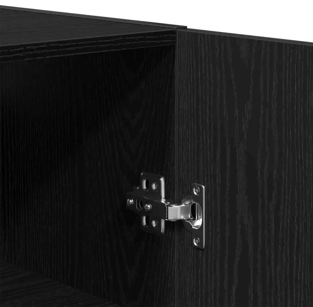 2 db Fekete Tölgy Kábelt 69,5x34x180 cm Mérnöki Fa