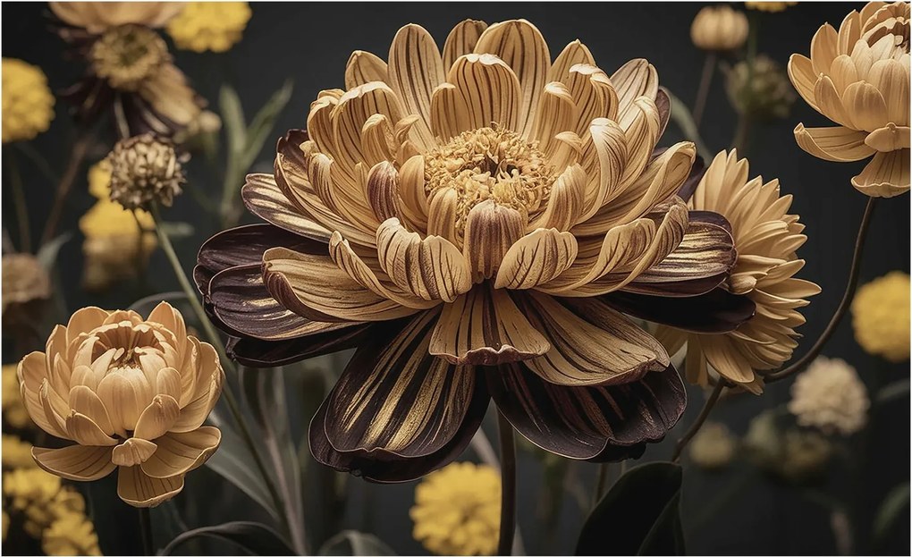 Fotótapéta Flizelin a Hálószobába Nappali Virágos elegancia 416x254 Ragasztó