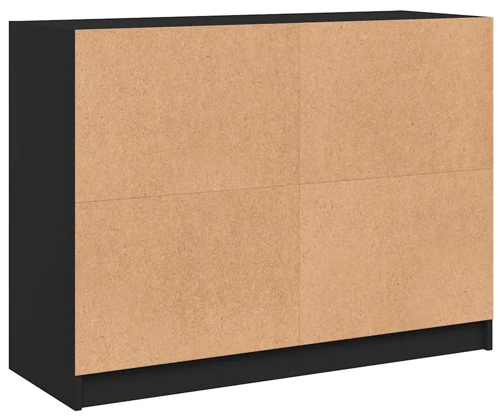 fekete szerelt fa tálalószekrény 102x37x75,5 cm