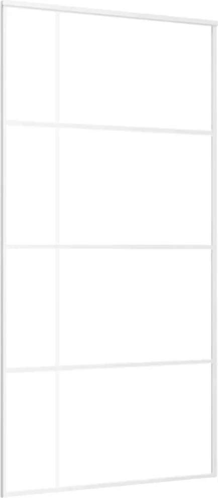vidaXL fehér matt ESG üveg és alumínium tolóajtó 102,5x205 cm