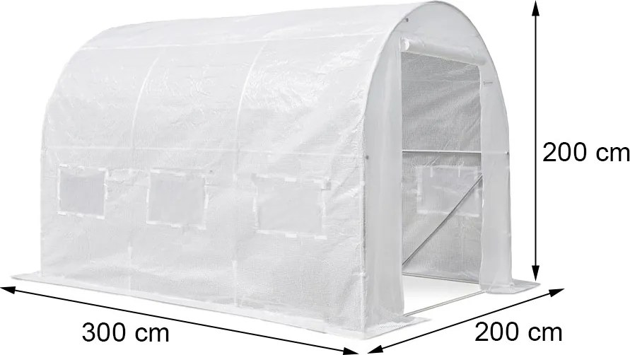 Melegház fólia 200x200x300 cm váz nélkül fehér